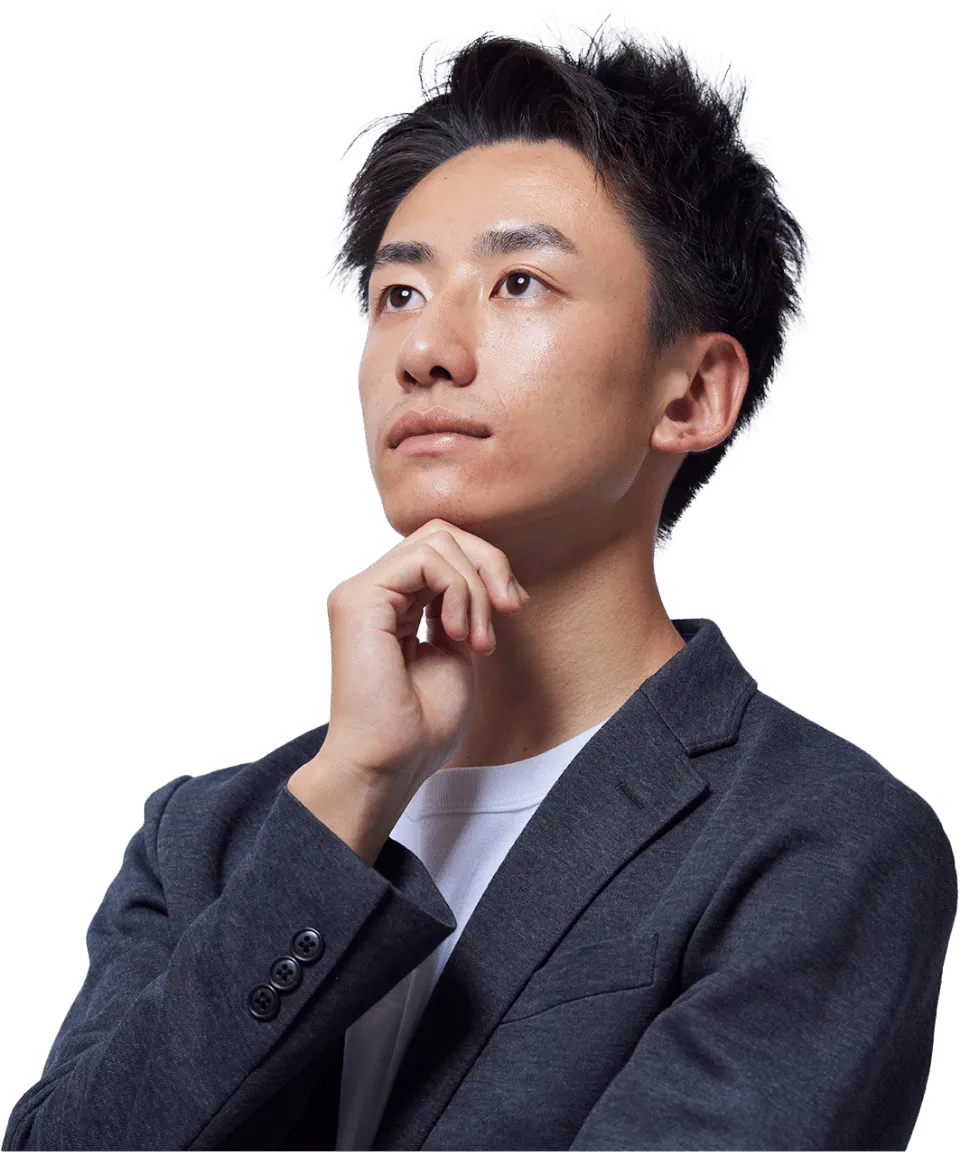 考える青年のイメージ